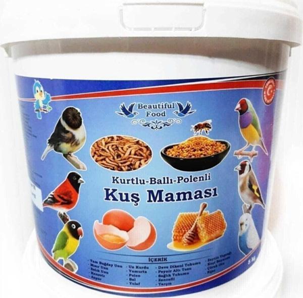 Beautiful Food Kurtlu Ballı Polenli Kuş Maması Kuş Yemi 5 Kg - Image 1