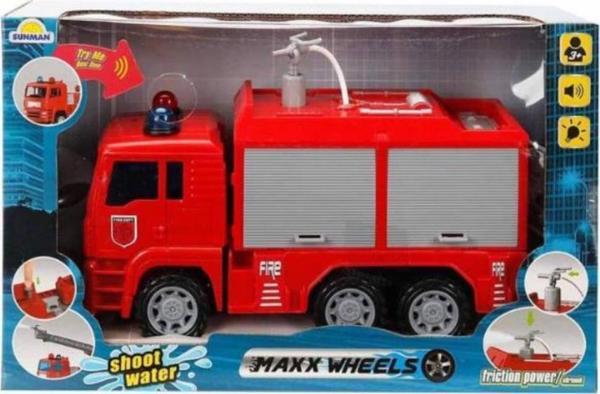 Maxx Wheels Sesli ve Işıklı Su Fışkırtan İtfaiye Aracı 24 cm - 661-10  - Image 1