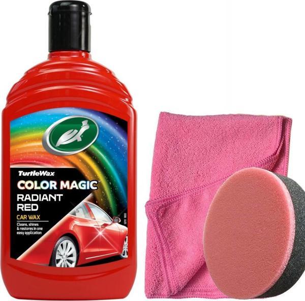 Turtle Wax Renk Yenileyici Kırmızı Cila 500 Ml + Uygulama Süngeri + 3 Bez - Image 1