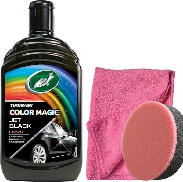 Turtle Wax Renk Yenileyici Siyah Cila 500 Ml + Uygulama Süngeri +3  Bez - Image 1