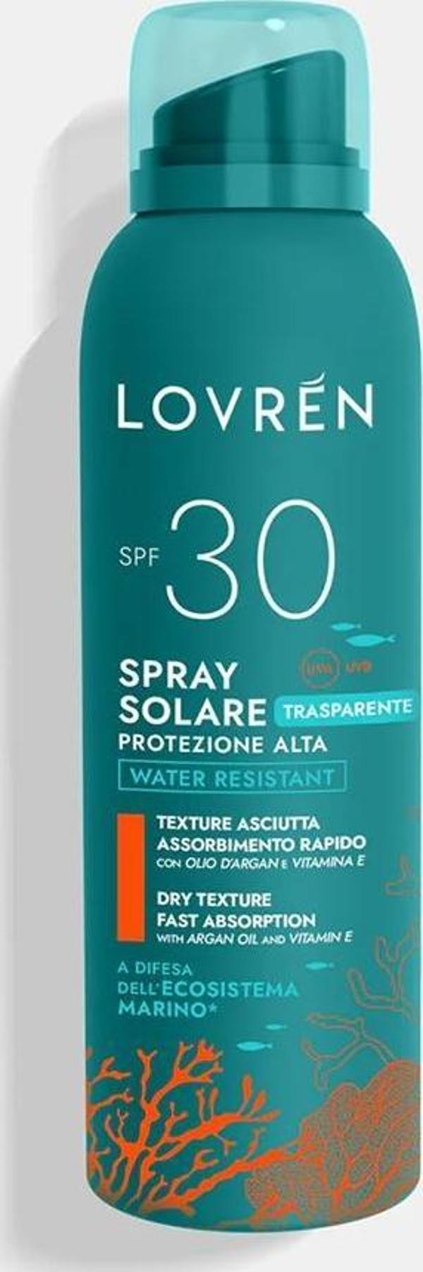 Lovren Solaire Sunscreen High Protection Face Body Spray SPF30 Yüz ve Vücut Sprey Güneş Kremi 150ML - Image 1