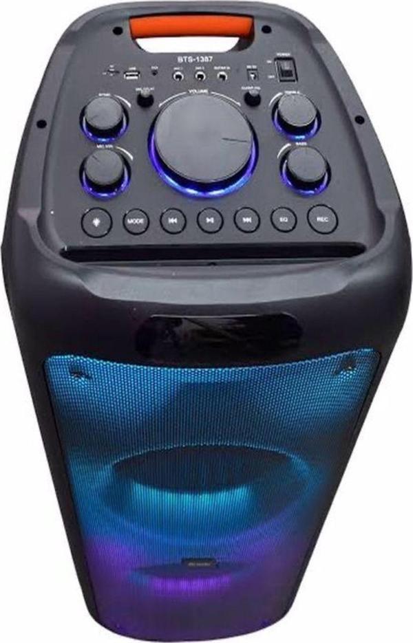 Karaoke Hoparlör Ses Sistemi Kablosuz Mikrofonlu 70 Watt 2x10 Inç Bluetooth Hoparlör Rgb Party Box - Image 1