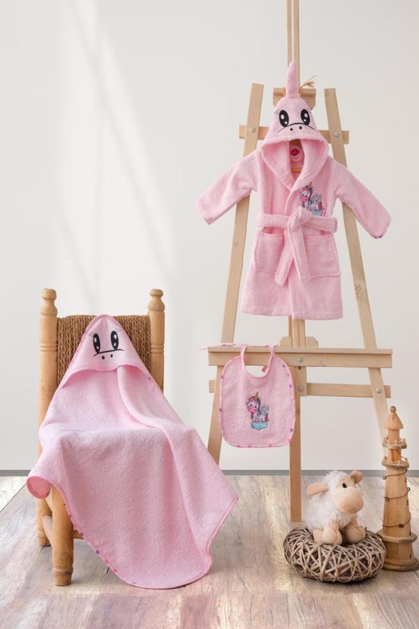 Cotton Box Bebek Banyo Seti Unicorn Pembe - Image 1