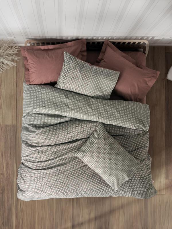 Cotton Box Petite Çift Kişilik Lastikli Çarşaflı Nevresim Takımı Mote Kiremit - Image 1