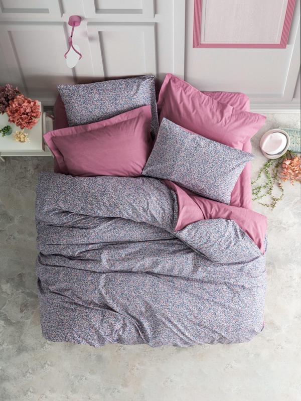 Cotton Box Petite Çift Kişilik Lastikli Çarşaflı Nevresim Takımı Penny Gül Kurusu - Image 1