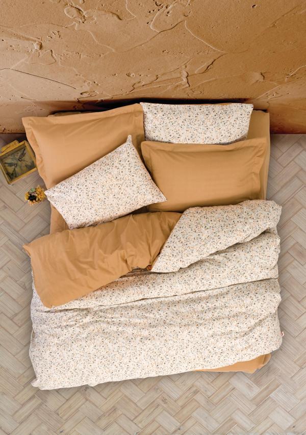 Cotton Box Petite Çift Kişilik Lastikli Çarşaflı Nevresim Takımı Posy Bej - Image 1