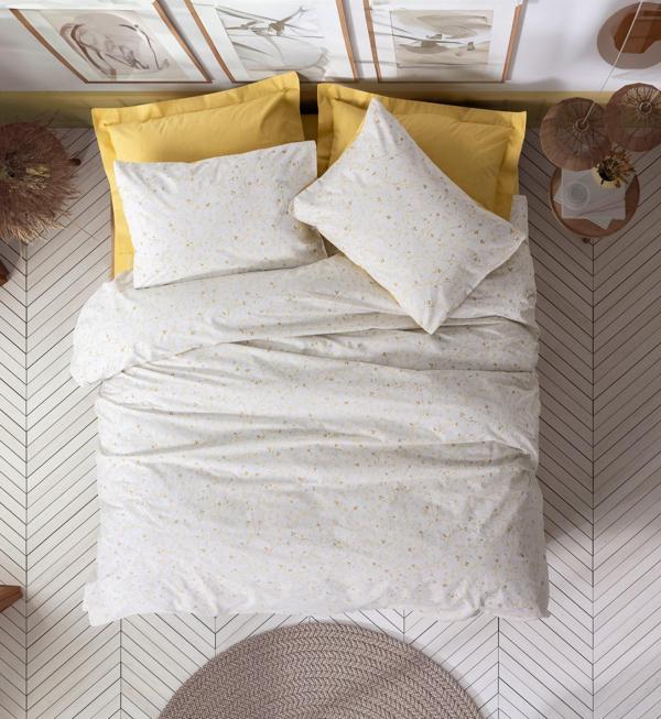 Cotton Box Petite Çift Kişilik Lastikli Çarşaflı Nevresim Takımı Tiny Hardal - Image 1