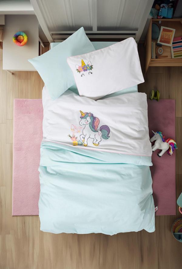 Cotton Box Punch Nakışlı Bebek Nevresim Takımı Dolly Mint - Image 1