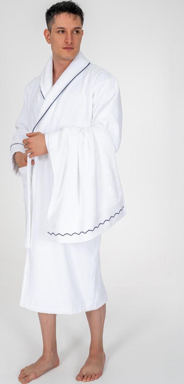 Cotton Box Classic Bornoz Seti Josina Beyaz Erkek L/XL - Image 1