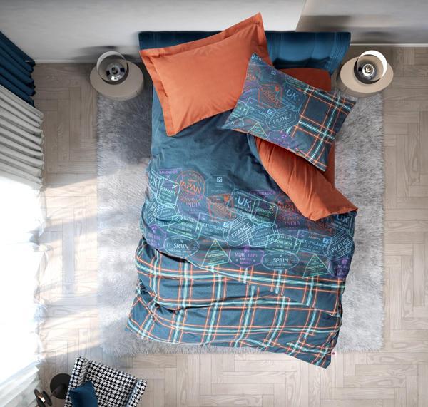 Cotton Box Genç Odası Tek Kişilik Lastikli Çarşaflı Nevresim Takımı Pleds Tarçın - Image 1