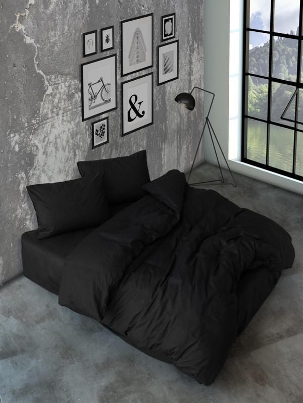 Cozy Home Çift Kişilik Lastikli Çarşaflı Nevresim Takımı Simple Siyah - Image 1