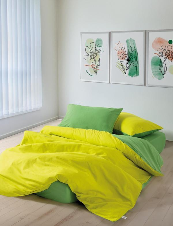 Cozy Home Popping Colors Tek Kişilik Lastikli Çarşaflı Nevresim Takımı Sage Sarı-Yeşil - Image 1