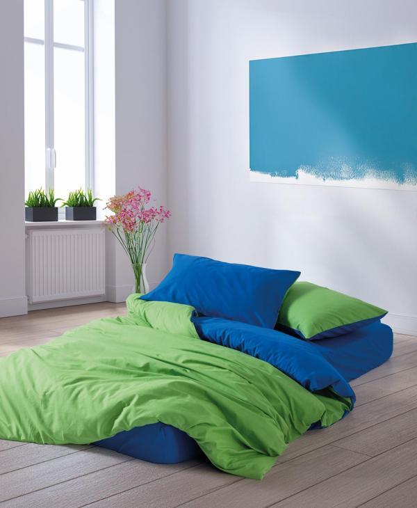 Cozy Home Popping Colors Tek Kişilik Lastikli Çarşaflı Nevresim Takımı Sage Yeşil-Mavi - Image 1