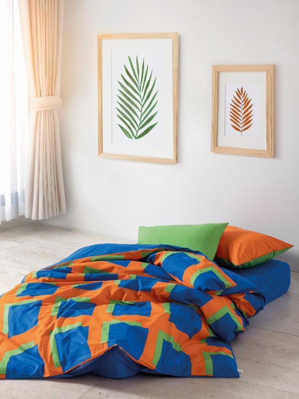 Cozy Home Popping Colors Tek Kişilik Lastikli Çarşaflı Nevresim Takımı Venus Mavi - Image 1