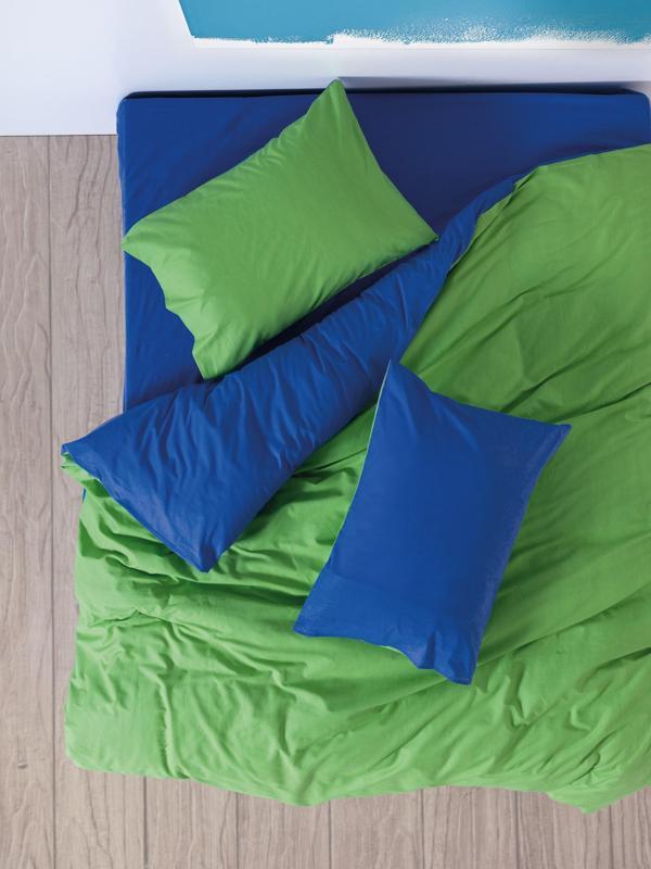 Cozy Home Popping Colors Çift Kişilik Lastikli Çarşaflı Nevresim Takımı Sage Yeşil-Mavi - Image 1