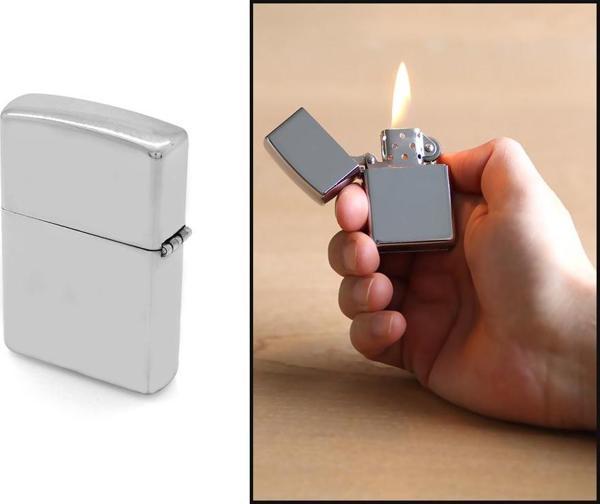 Kişiye Özel İsim Yazılı Zippo Tasarım Gümüş Renk Taşlı Metal Çakmak - Image 1