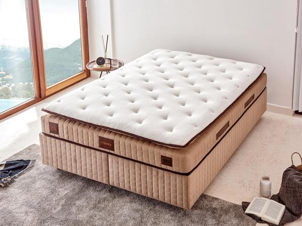 Niron Majesty Yatak 160x200 Çift Kişilik Pedli Ekstra Lüks Yumuşak Yatak Pamuklu Keten Kumaş 30 cm - Image 1