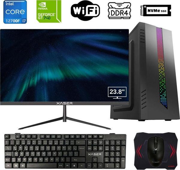 Xaser Xsr918 i7 12700F 16GB Ram 512GB M.2 NVMe SSD 4GB GT740 23.8" Monitör  Masaüstü Ofis Bilgisayarı - Image 1