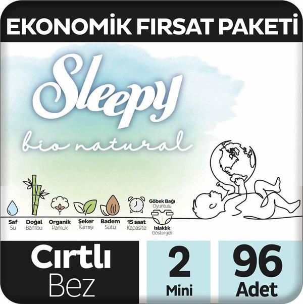 SLEEPY BİO NATURAL CIRTLI BEZ 2NO 48Lİ 2 ADET  - Image 1