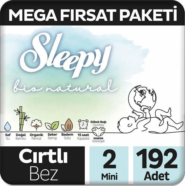SLEEPY BİO NATURAL CIRTLI BEZ 2NO 48Lİ 4 ADET  - Image 1