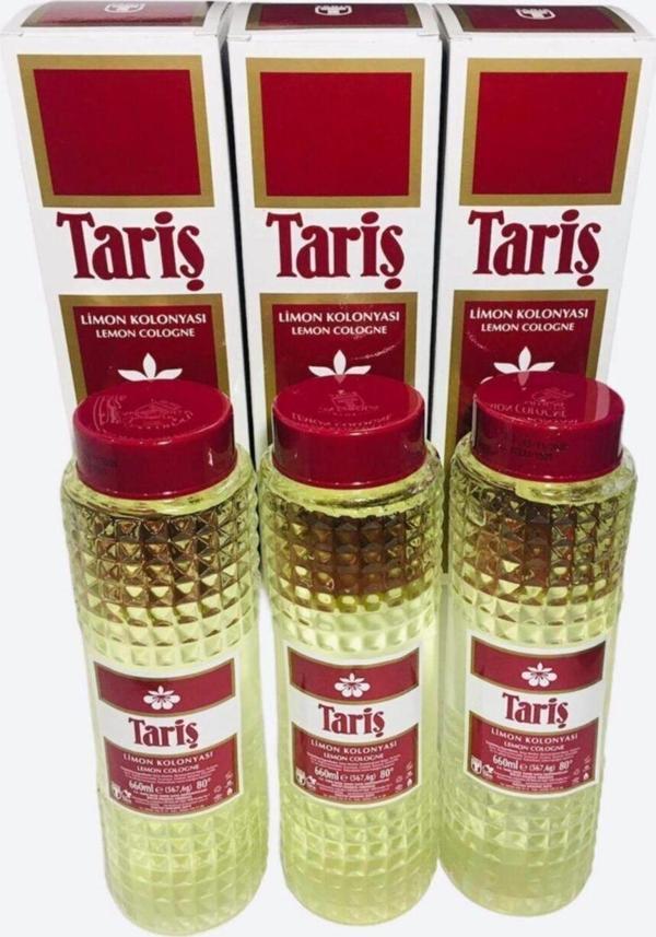 Tariş Limon Kolonyası 80 Derece 660cc Cam Şişe - 3'lü Set - Image 1
