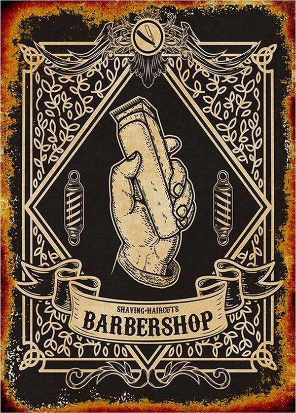Bedeko Barber Shop Modern Ahşap Tablo - Image 1