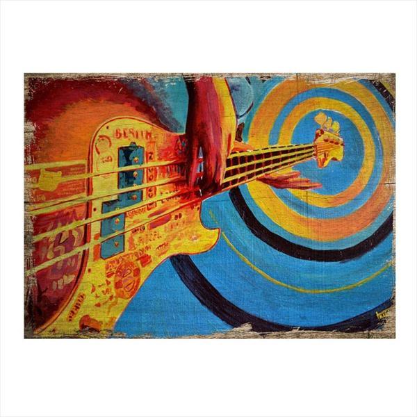 Bedeko Bas Gitarist Tasarım Ahşap Tablo - Image 1