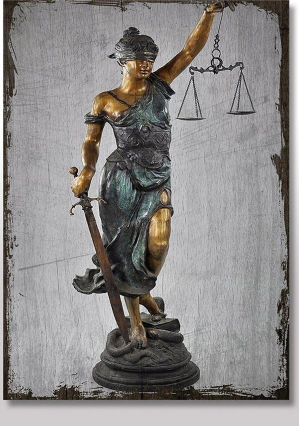 Bedeko Ahşap Tablo Adalet Heykeli Art Mdf Poster - Image 1