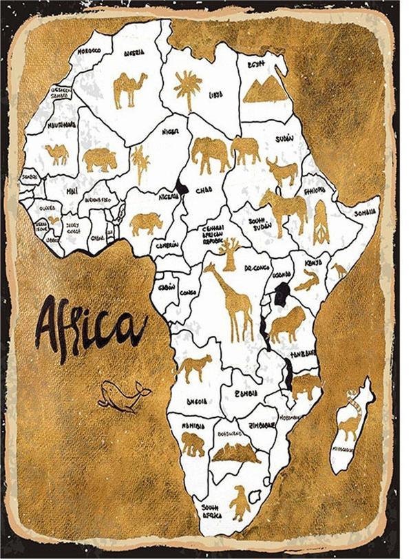 Bedeko Afrika Desenli Ahşap Tablo - Image 1