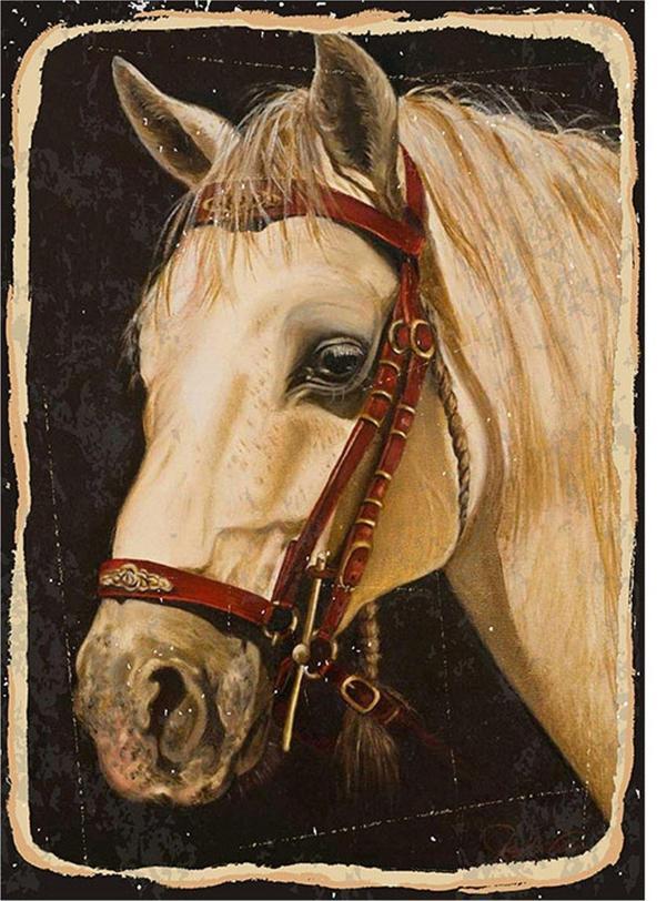 Bedeko Beyaz At Art Mdf Tablo - Image 1