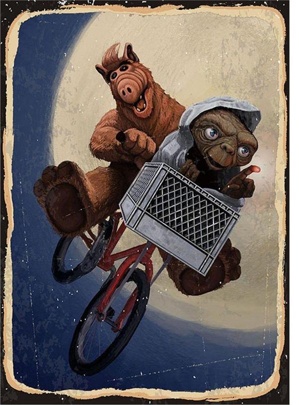 Bedeko Alf Ve E.T Mdf Poster - Image 1