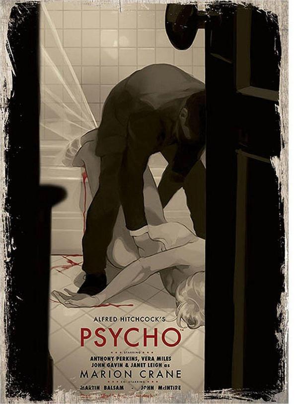 Bedeko Ahşap Tablo Alfred Hithcock Psycho - Image 1
