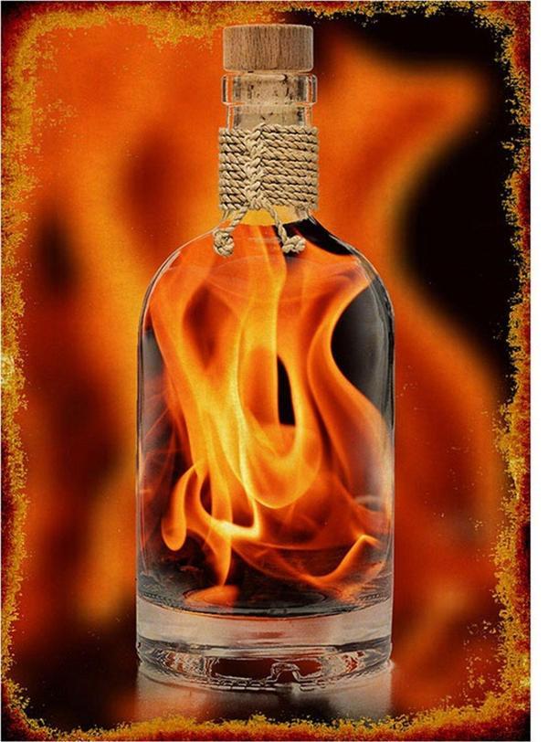 Bedeko Ateş Kokteyl Mdf Poster - Image 1