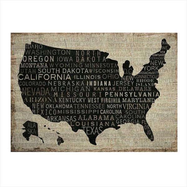 Bedeko Amerika Haritası Hediyelik Mdf Tablo - Image 1