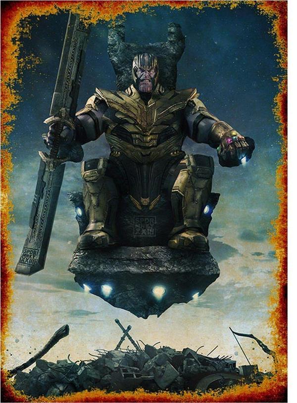 Bedeko Avengers Thanos Throne Hediyelik Mdf Tablo - Image 1