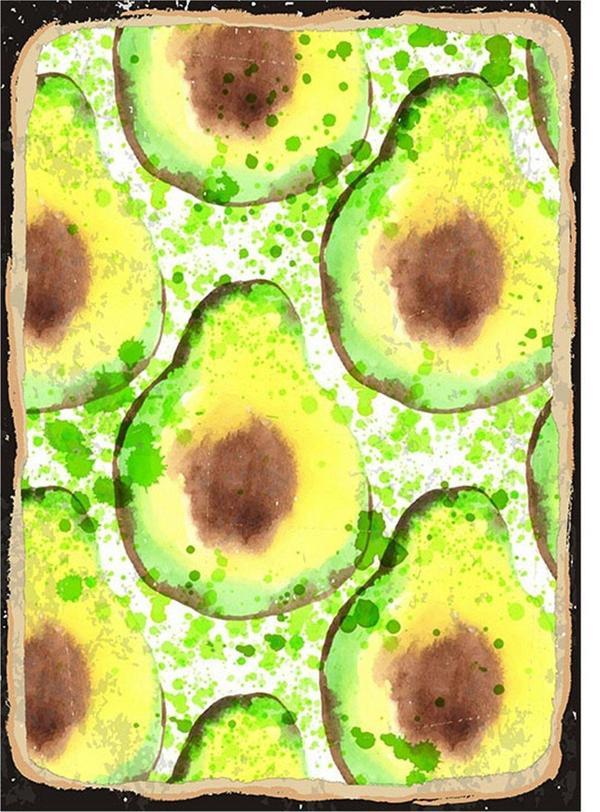 Bedeko Avokado Desenli Ahşap Tablo - Image 1