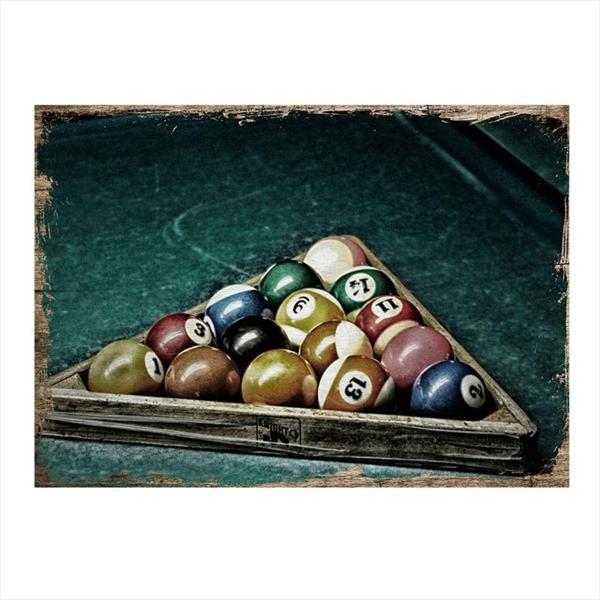 Bedeko Bilardo Topları Desenli Ahşap Tablo - Image 1
