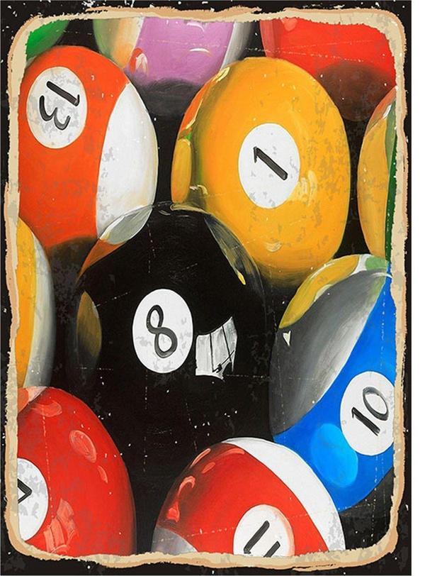 Bedeko Bilardo Topları Tasarım Mdf Tablo - Image 1