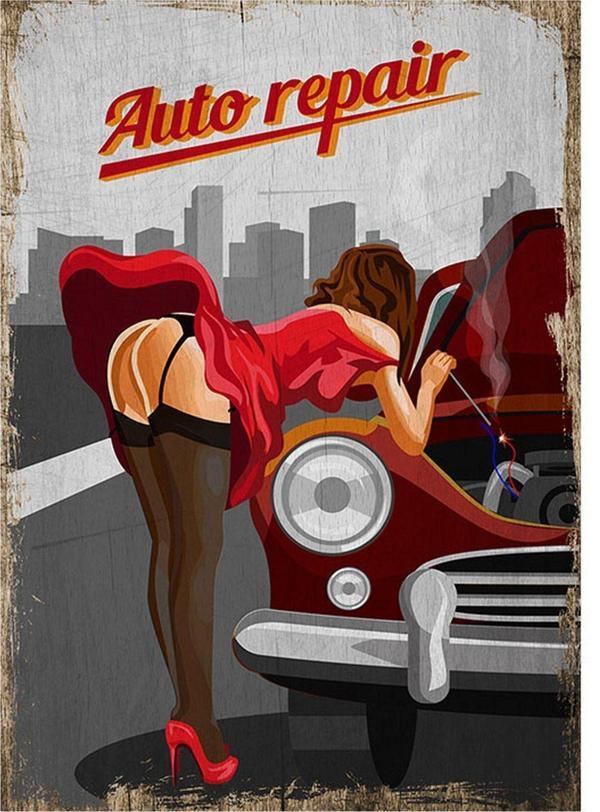 Bedeko Uçak Resmi Pin Up Kızı Mdf Tablo - Image 1