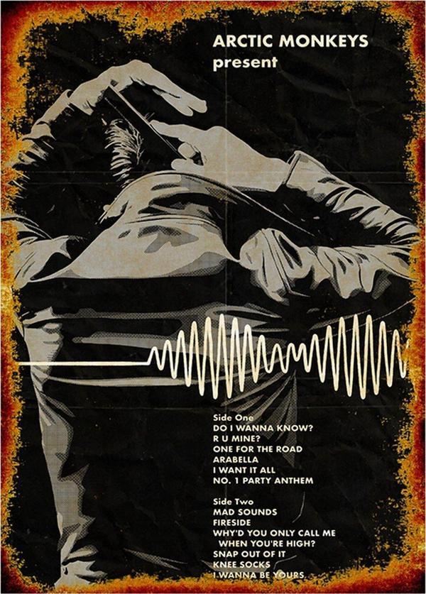 Bedeko Arctic Monkeys Albüm Desenli Ahşap Tablo - Image 1