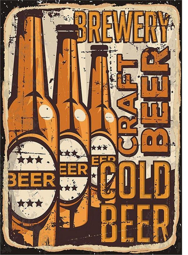 Bedeko Bira Şişeleri Mdf Poster - Image 1