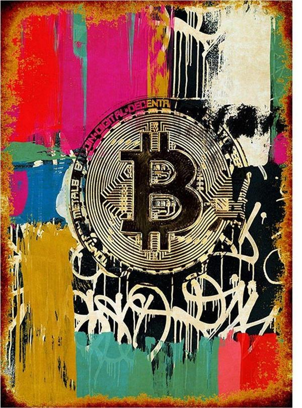 Bedeko Bitcoin Modern Ahşap Tablo - Image 1