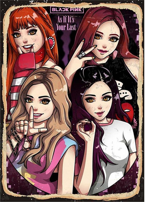 Bedeko Black Pink Dekoratif Ahşap Tablo - Image 1