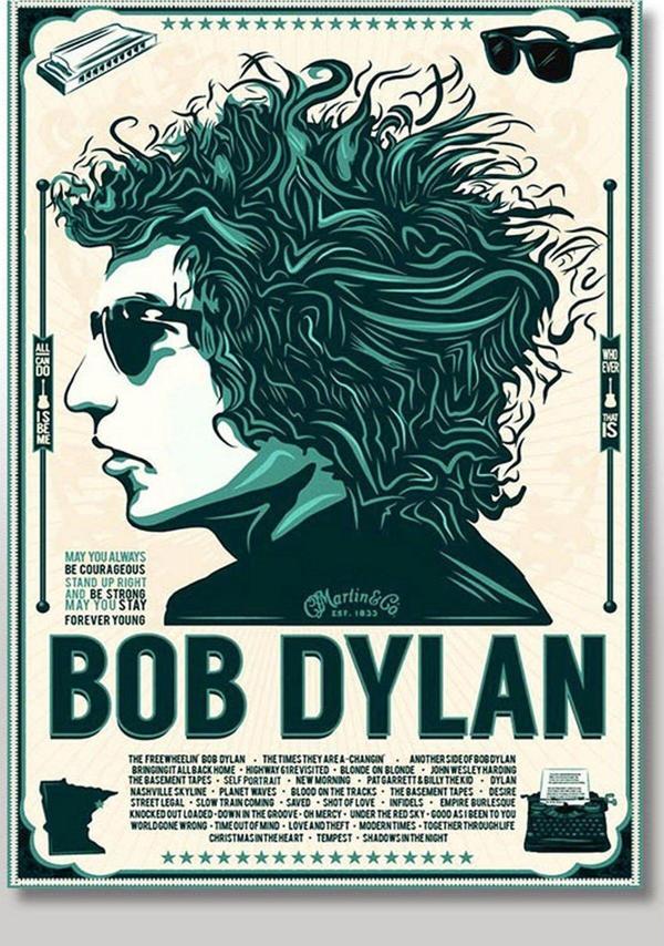 Bedeko Ahşap Tablo Bob Dylan Poster - Image 1