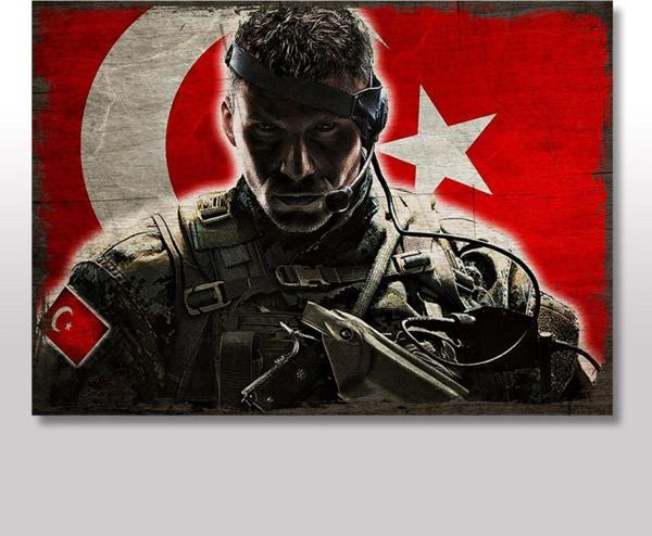 Bedeko Ahşap Tablo Bordobereliler Türk Askeri Görseli - Image 1