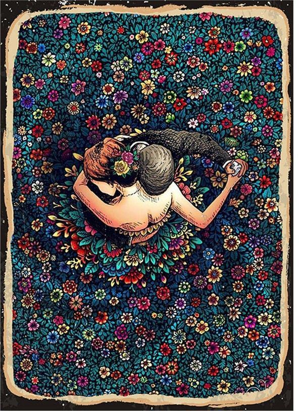 Bedeko Dans Eden Çift Tasarım Mdf Tablo - Image 1