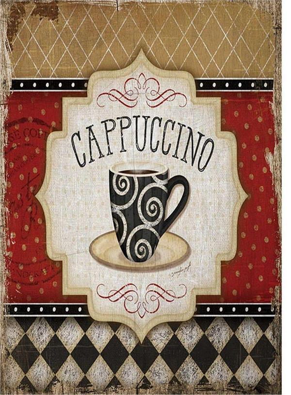 Bedeko Cafe Cappuccino Dekoratif Ahşap Tablo - Image 1