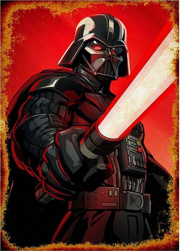 Bedeko Darth Vader Ve Işın Kılıcı Model Ahşap Tablo - Image 1