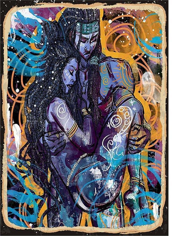 Bedeko Dövmeli Çift Art Mdf Poster - Image 1