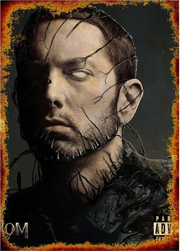 Bedeko Eminem Venom Desenli Ahşap Tablo - Image 1